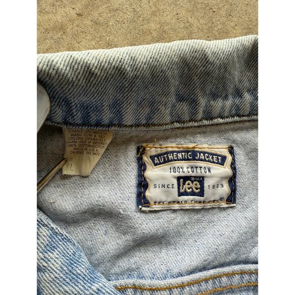 VTG 90s Lee Denim Jacket Rolling Stone Rock and Roll Bowl Size XL Made in USA - Picture 4 of 8